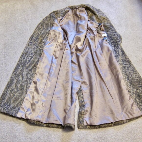 & OTHER STORIES DOUBLE BREASTED WOOL SNAKE PRINT LONG COAT PARIS ATELIER - Picture 6 of 14